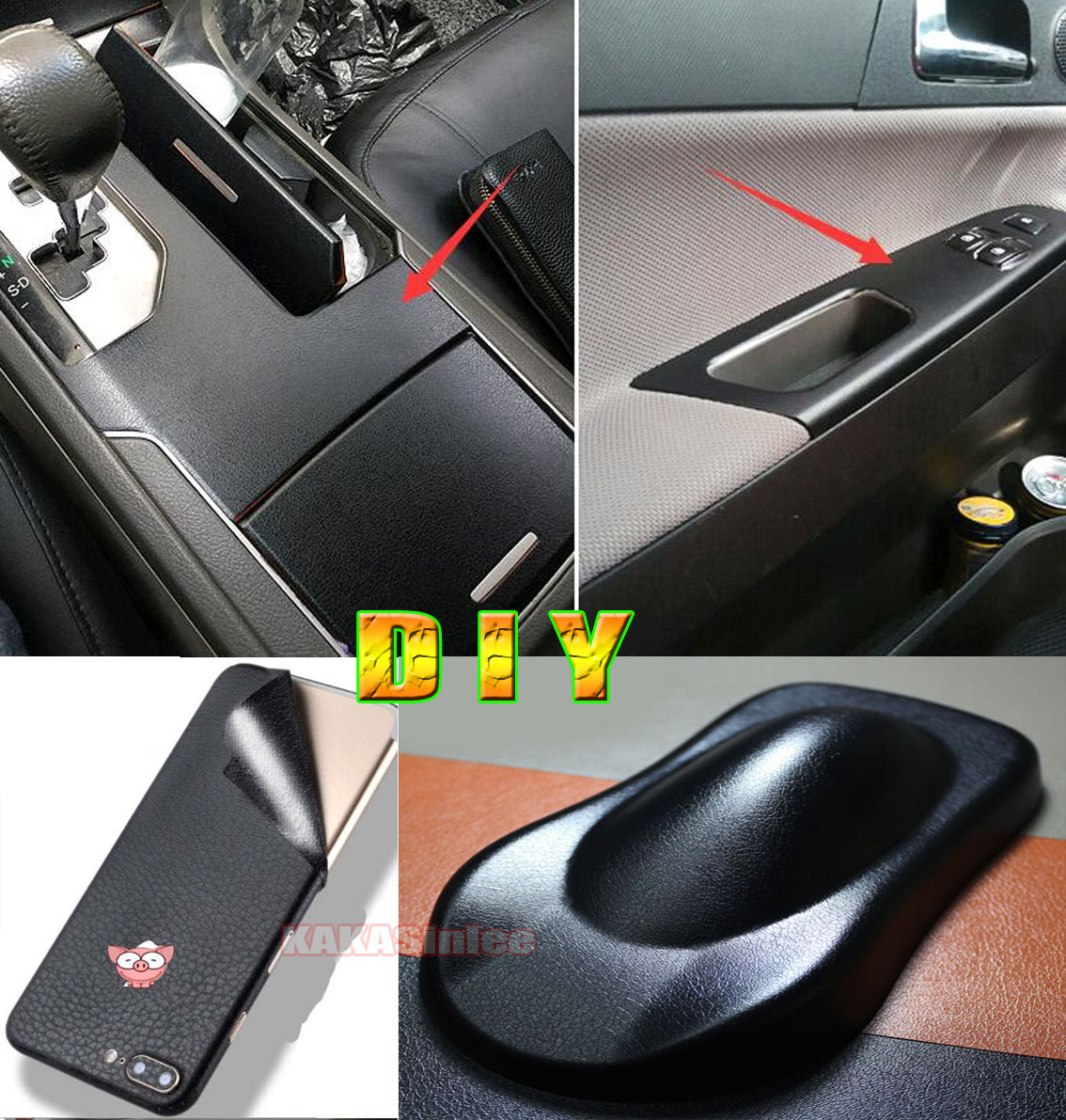 Advanced Auto Car Interior Sticker DIY Leather Texture Dashboard Trim Wrap  Sheet Roll Film Sticker