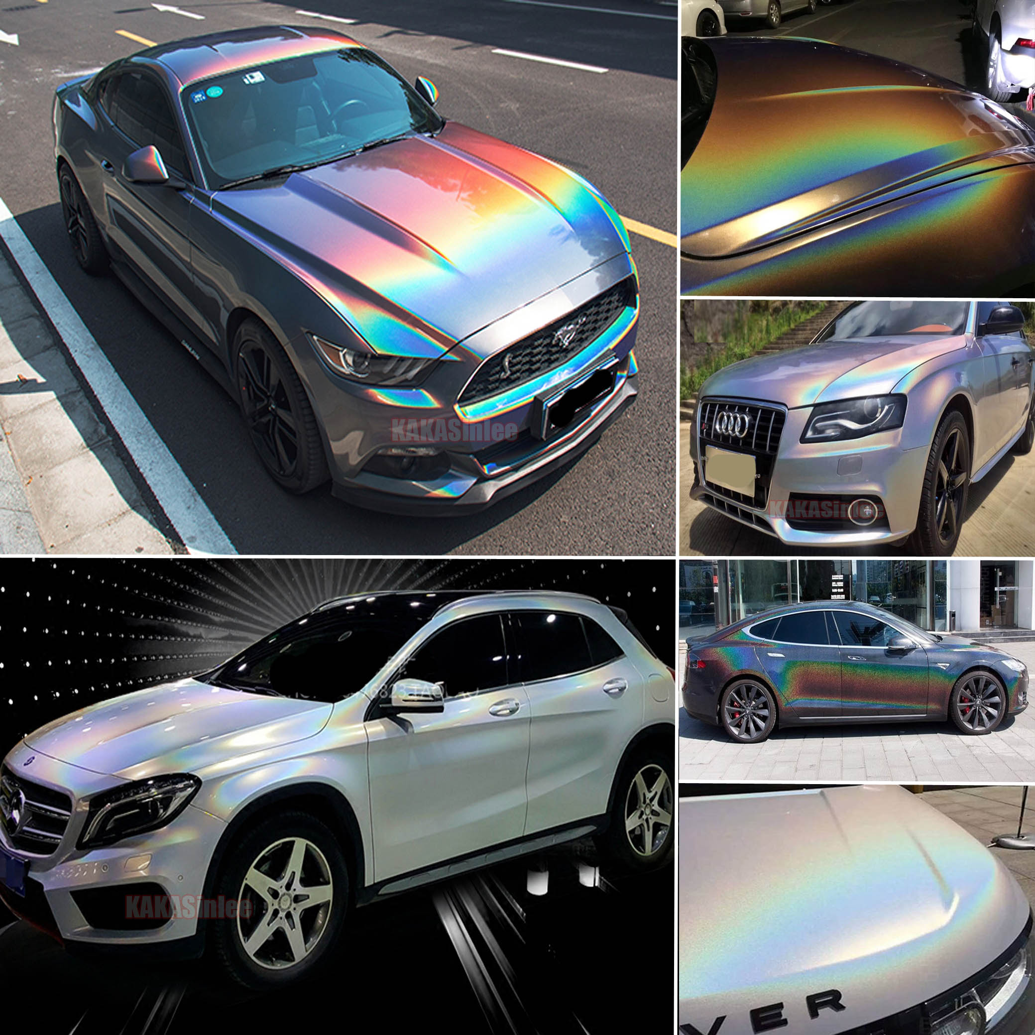 Car Iridescence Rainbow Laser Holographic Chameleon Chrome Vinyl Wrap