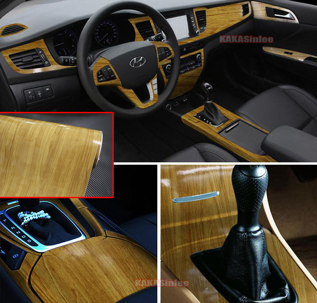 7 Color Grain Leather Pattern Vinyl Film Sticker Car Interior Wrap Sheet Decal