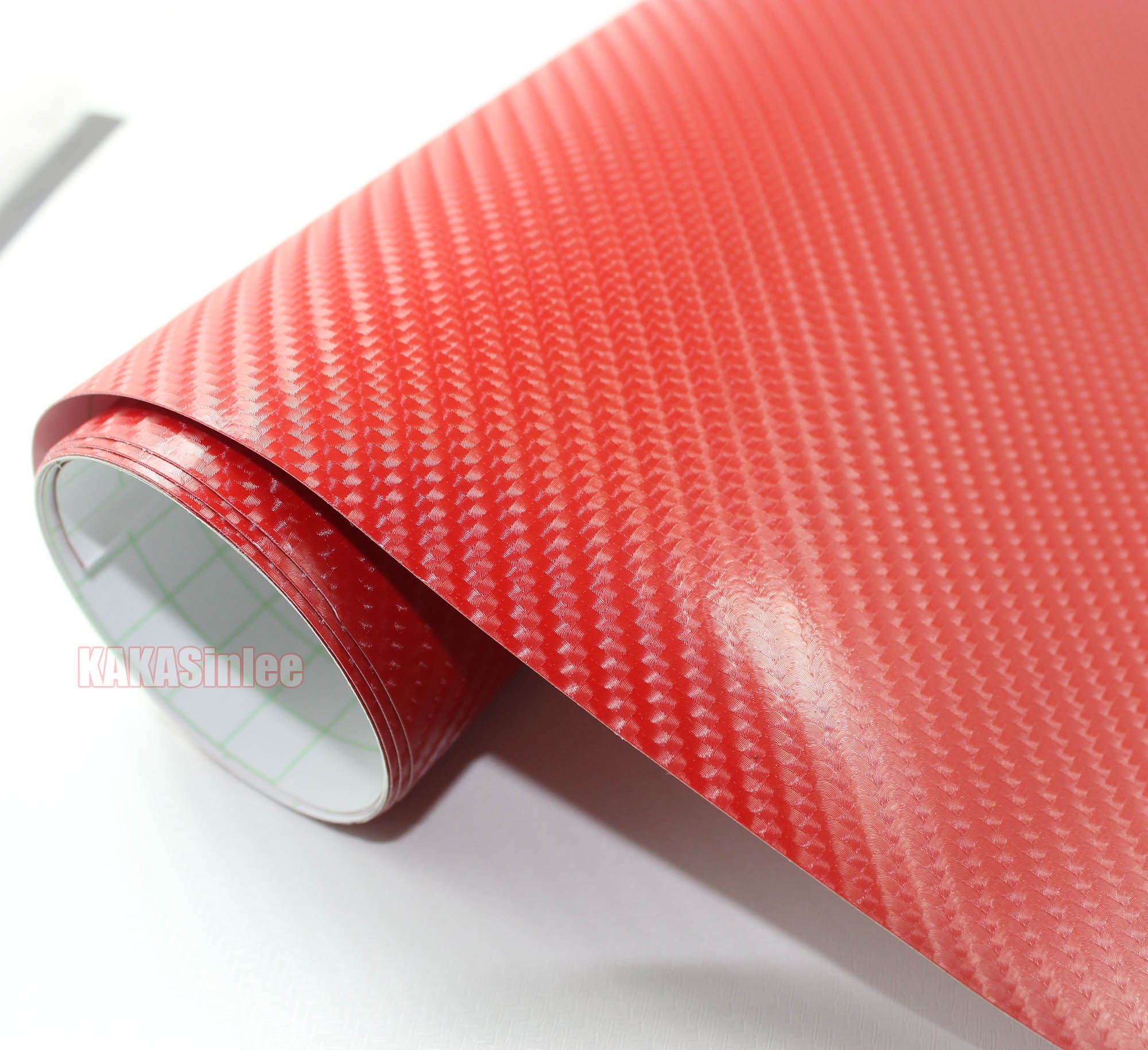 DIY Adhesive Red 4D Texture Carbon Fiber Vinyl Tape Car Wrap Sticker