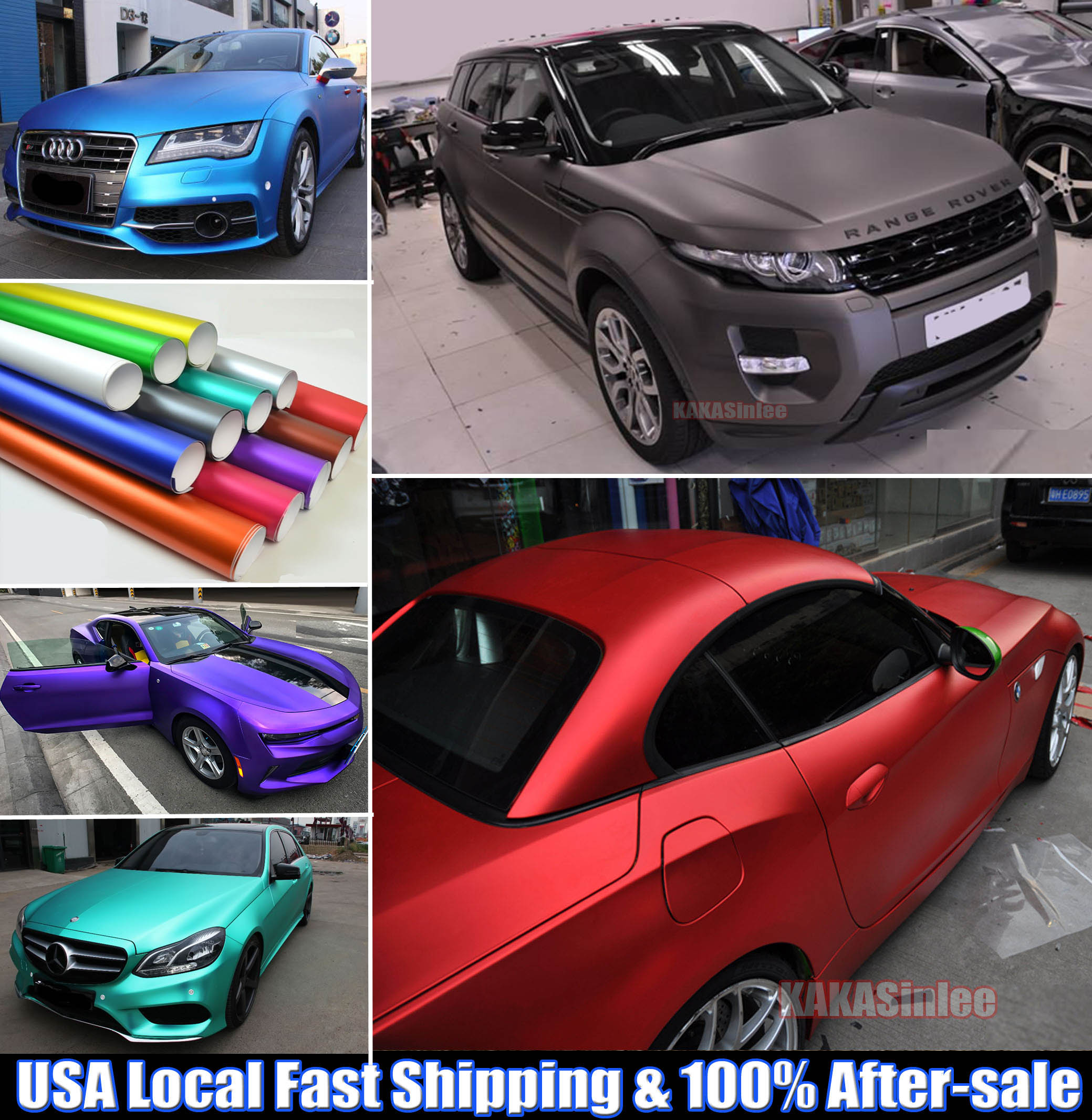 Bubbles Free Car Satin Matte Metal Chrome Vinyl Wrap Sticker