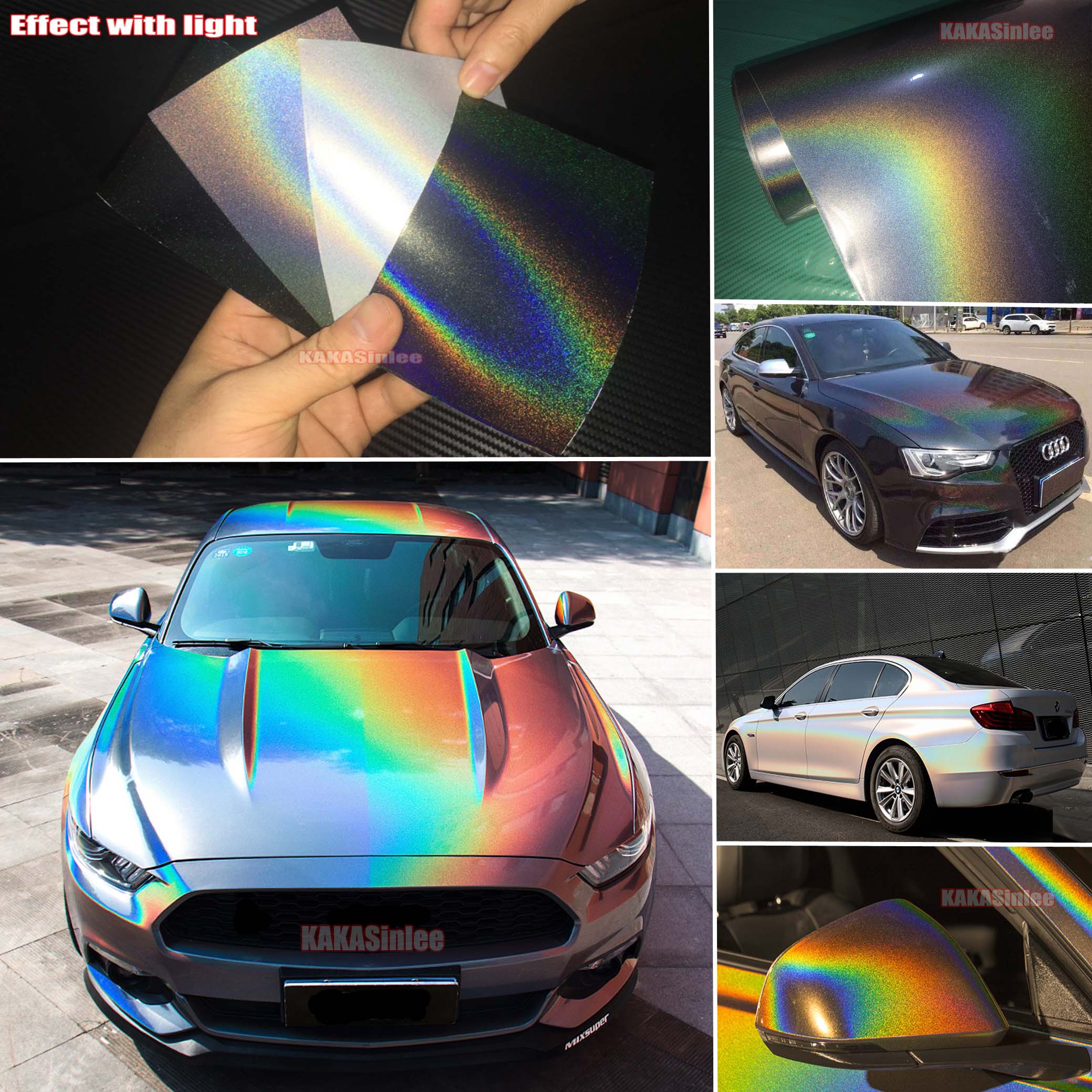 Full Car Wrap / Pearl Rainbow Chameleon Mirror Chrome Vinyl