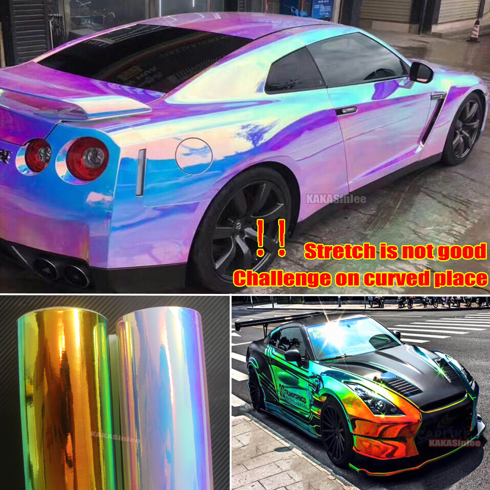 Gloss Fluorescent Pink Vinyl Wrap Sticker Decal Bubble Free Air Release Car  Vehicle DIY Film 