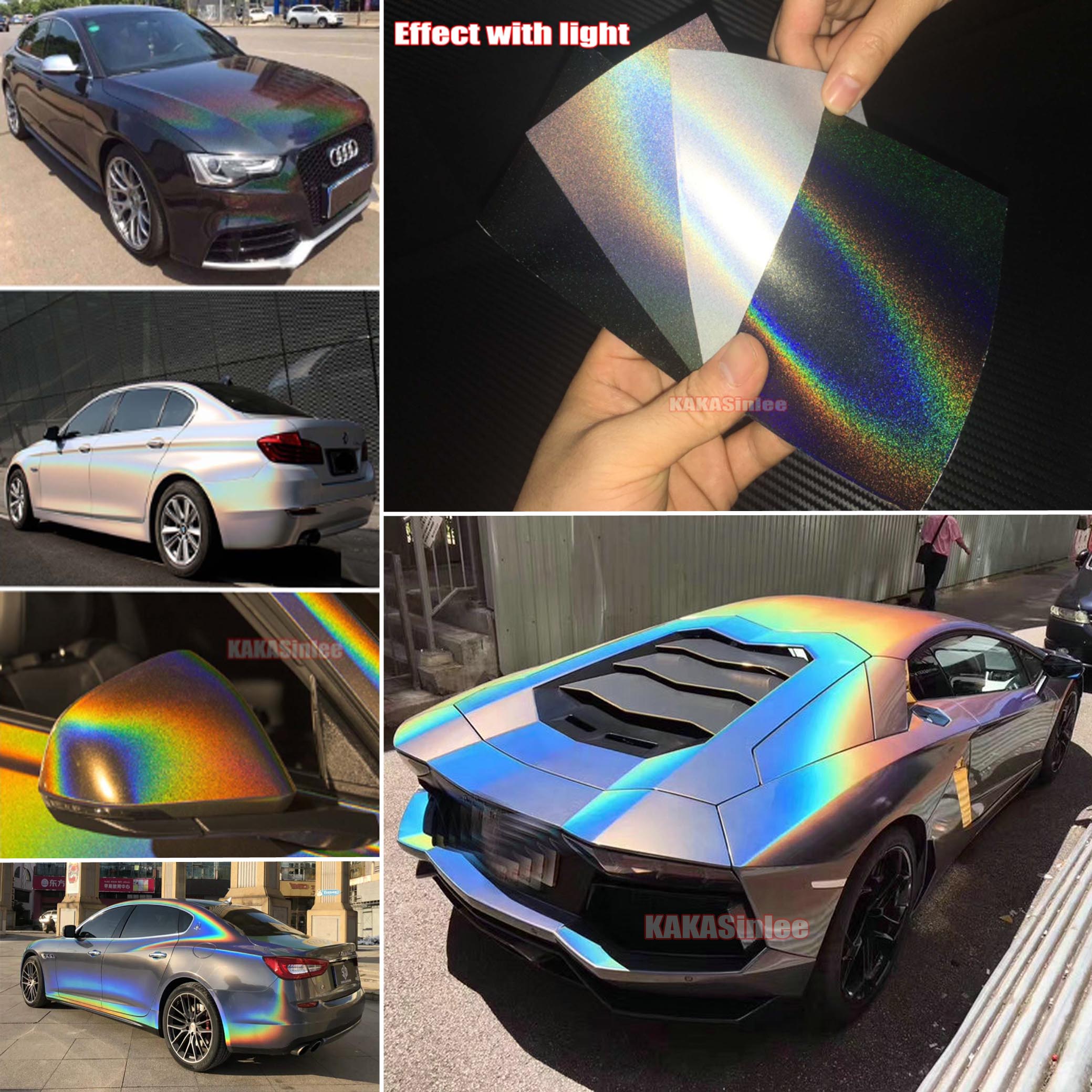 CL-IL Irisierend Laser Regenbogen Glitzer Auto Verpackungs