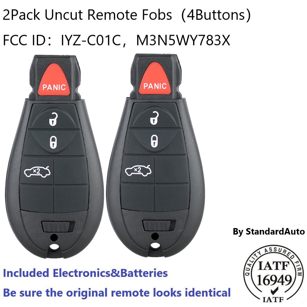 2 For 20082015 Chrysler Town and Country Keyless Entry Remote Car Key