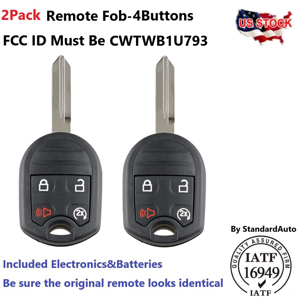 2 For 2011 2012 2013 2014 2015 2016 Ford F150 F250 Uncut Keyless Remote ...