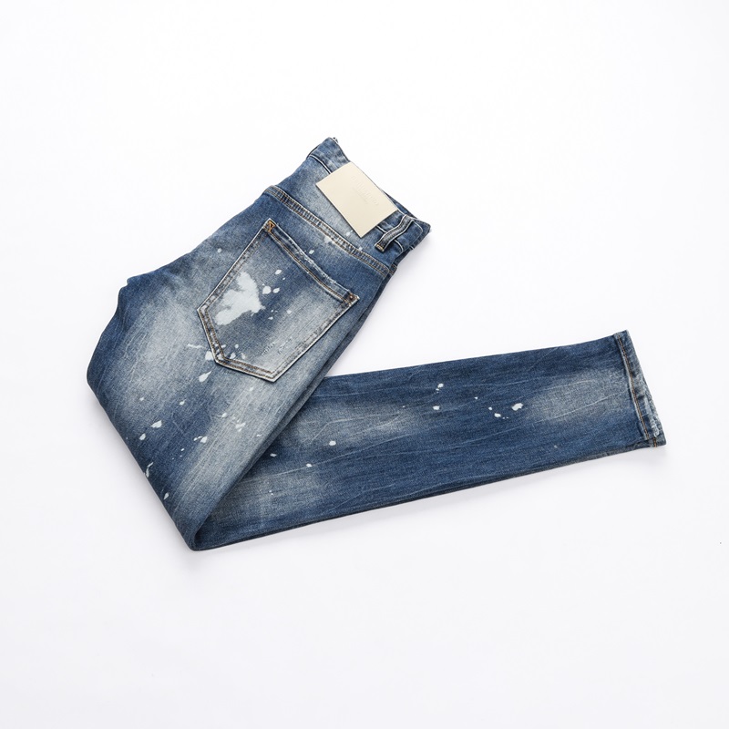 10 Mens Wasteland Style Ripped Patch Stretch Jeans Skinny Fit