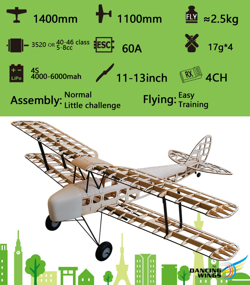 tiger moth rc airplane kit