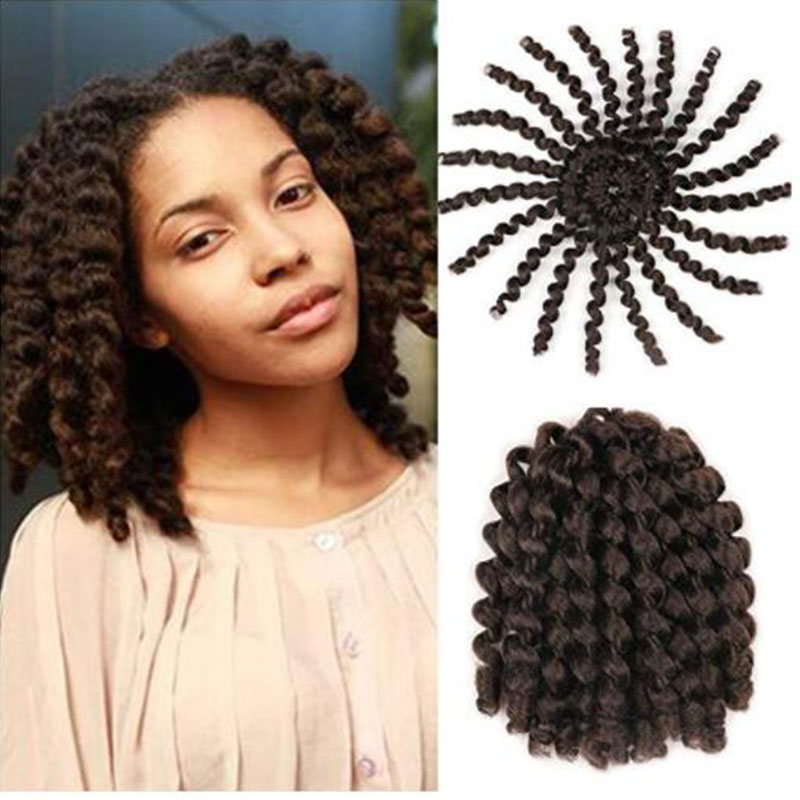 2020 8 Inch Short Jumpy Wand Curl Crochet Braids Hair 3 Packs Synthetic