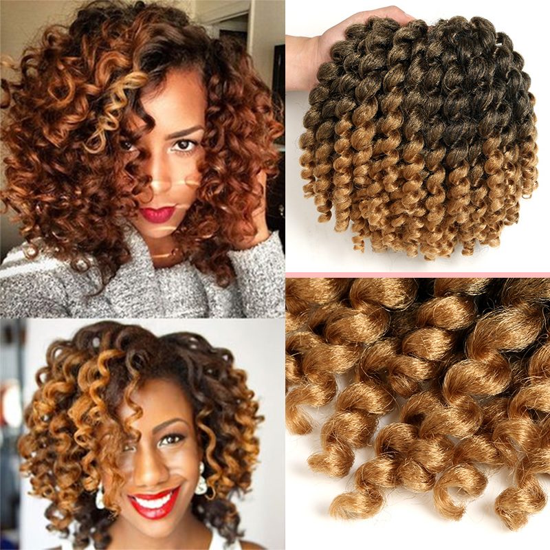 2020 Hot! 1Pack 8inch Ombre Jumpy Wand Curl Crochet Braids 22 Roots