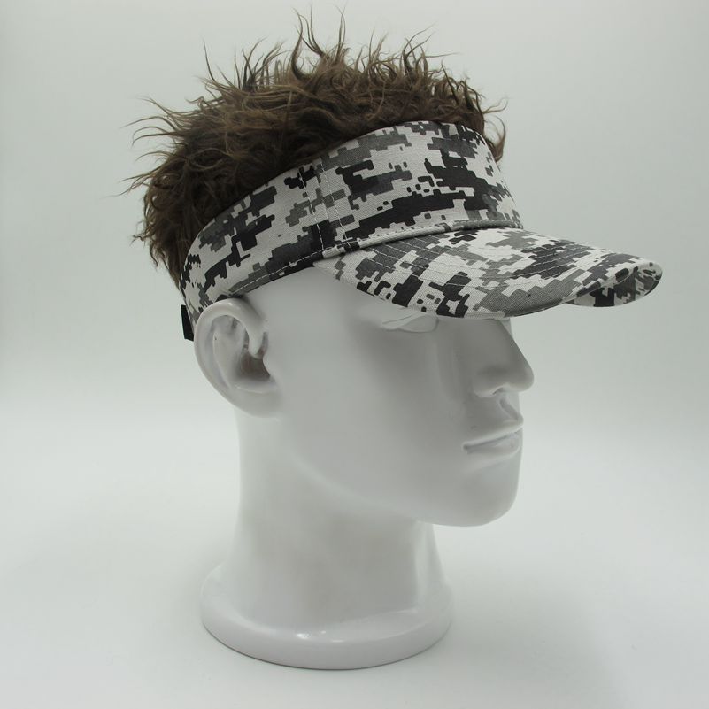 Novelty Hair Visor Hat Golf Wig Cap Fake Adjustable Gift Novelty Party