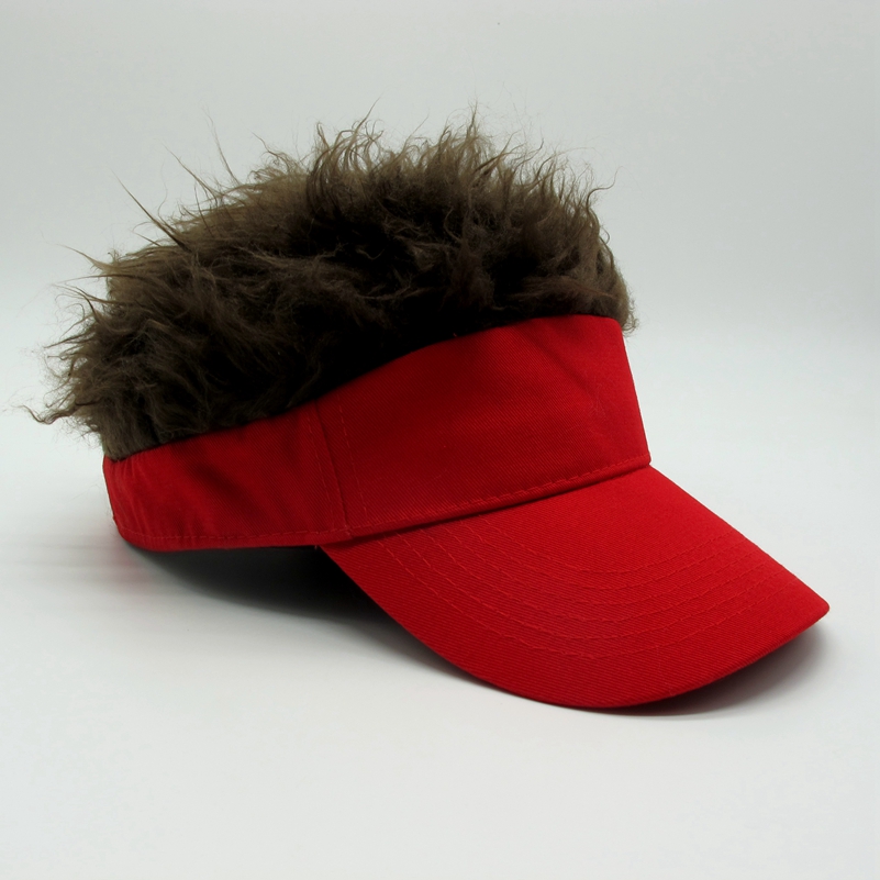 Novelty Hair Visor Hat Golf Wig Cap Fake Adjustable Gift Novelty Party
