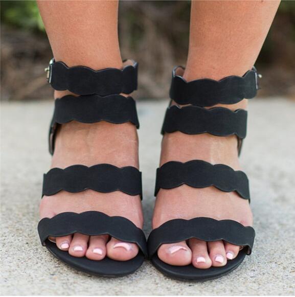 Plain Peep Toe Casual Date Wedge Sandals4