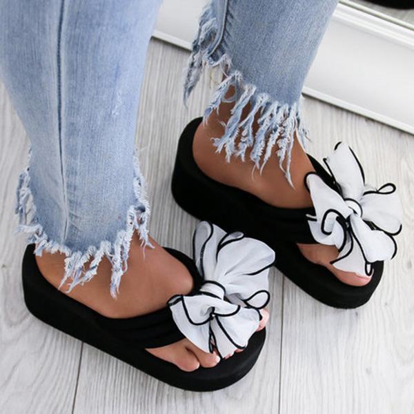 US$ 28.88 - Casual Thick Non-slip Bow Slippers - www.insboys.com