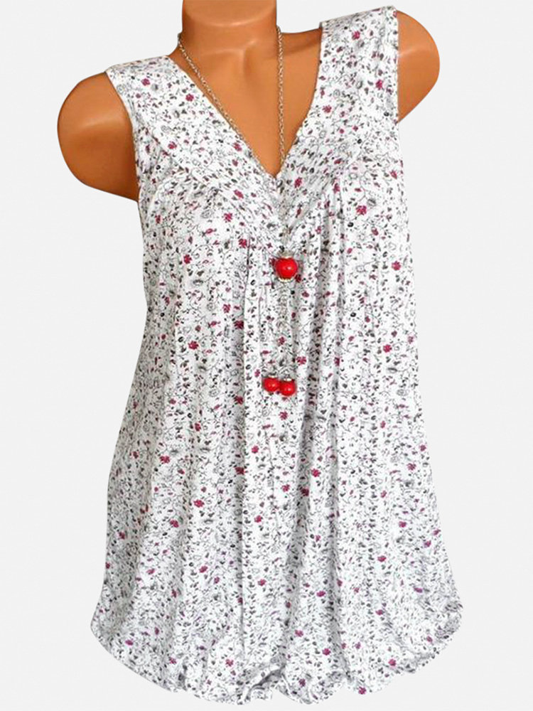 US$ 23.99 - Plus Size Sleeveless Chiffon Shirt Tops - www.narachic.com