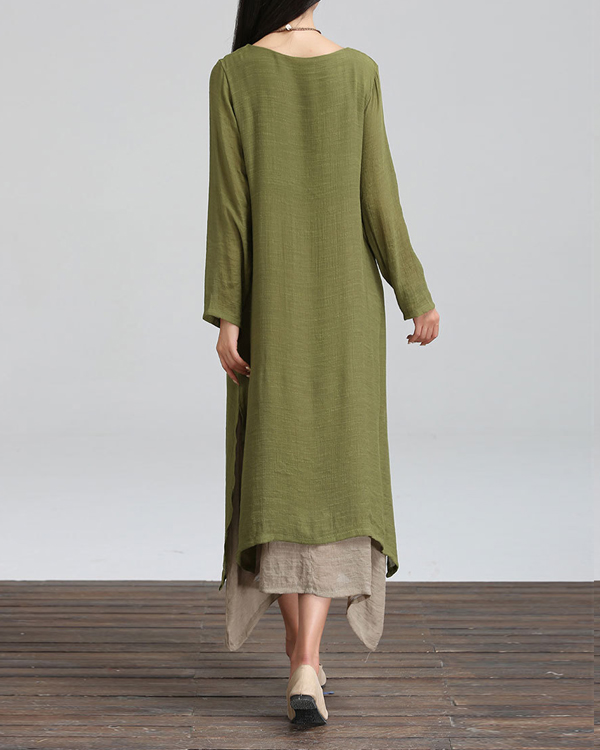 US$ 28.99 - Plus Size Crew Neck Sling Solid Maxi Dress - www.tangdress.com