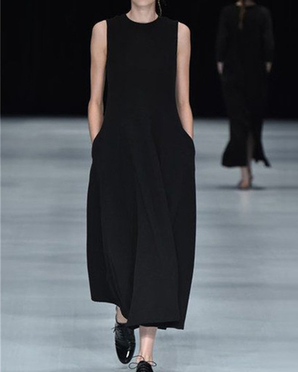 US$ 38.00 - Plus Size Fashion Solid Sleeveless Maxi Dresses - www ...