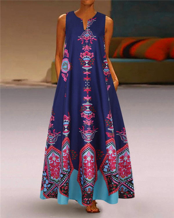 US$ 27.90 - Sleeveless V Neck Holiday Daily Fashion Maxi Dresses - www ...