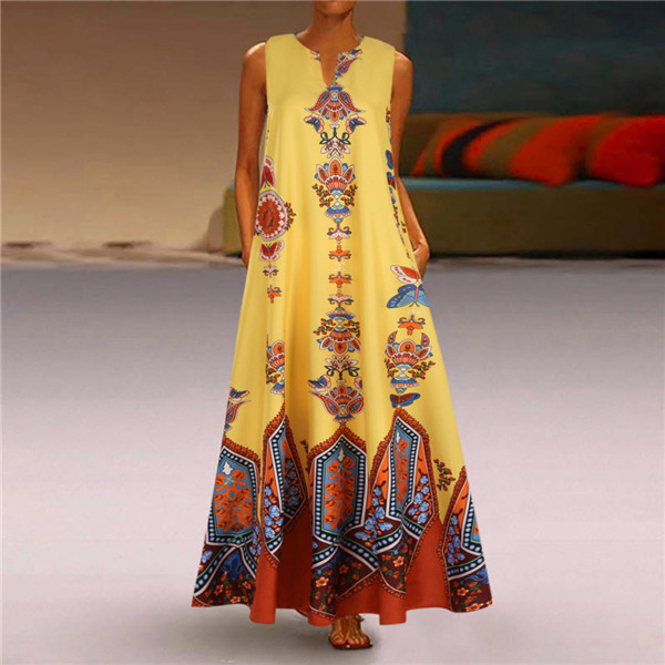 US$ 27.90 - Sleeveless V Neck Holiday Daily Fashion Maxi Dresses - www ...
