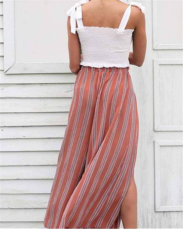 US$ 32.90 - Loose Striped Fashion Casual Bottoms Beach Stylish Pants ...