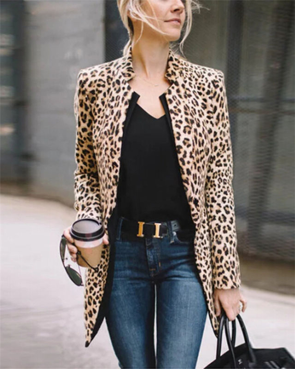 US$ 40.99 - Leopard Printed Cardient Long Sleeve Fashionable Outwear ...
