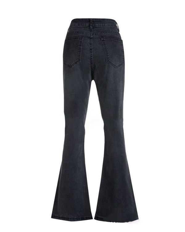 US$ 37.99 - Women's Vintage Solid Bell-Bottoms Slim Denim Wear Pants ...