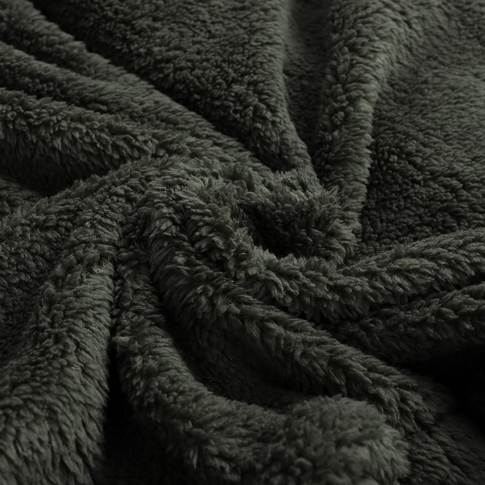 US$ 39.99 - Mens Winter Casual Loose Fleece Solid Color Long Sleeve ...