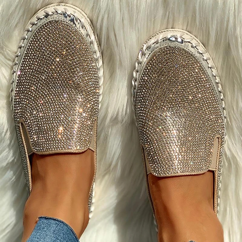 US$ 54.80 - Women Casual Fashion Rhinestone Slip-on Loafers - www ...