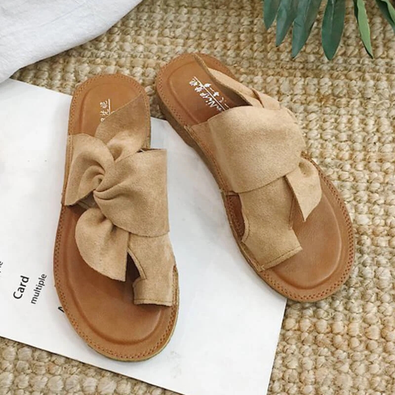 US$ 29.99 - 2021 Women Bowknot Beach Comfy Flat Sandals - www.lokeeda.com