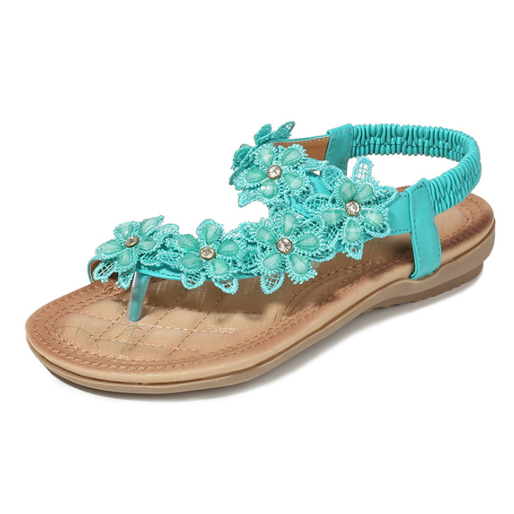 US$ 35.90 - 2020 New And Fashional Woman Ancient Flower Flat Sandals ...
