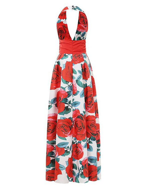 US$ 37.99 - Vintage Maxi Dresses Printed V Neck Elegant Dresses - www ...