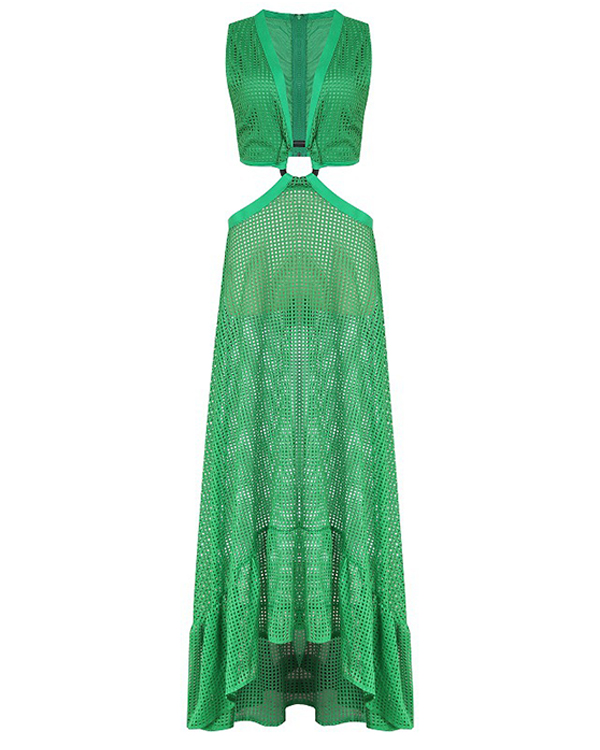 US$ 46.98 - Summer Sexy V-neck Green Solid Dresses - www.tangdress.com