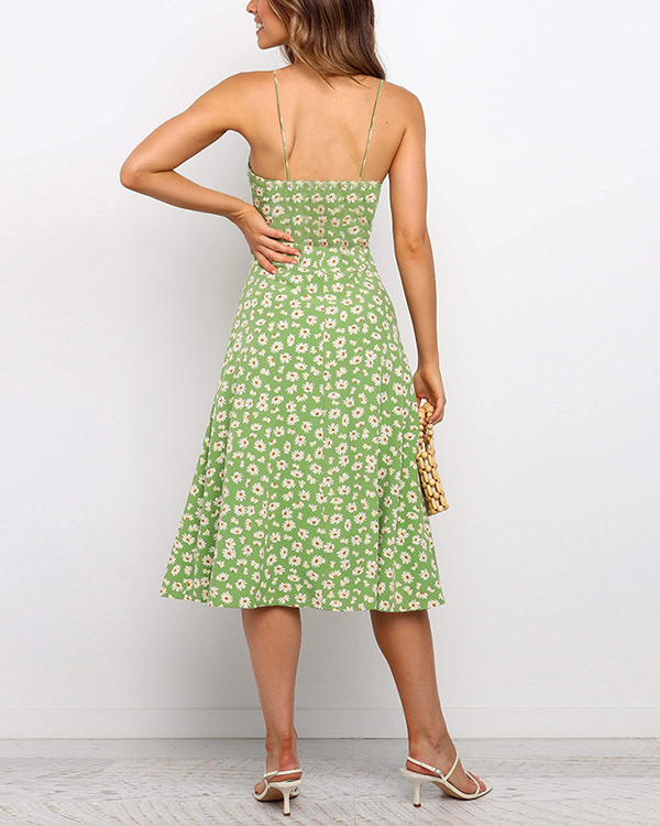 US$ 33.99 - Strap Sexy Fashion Floral Backless Dress - www.narachic.com