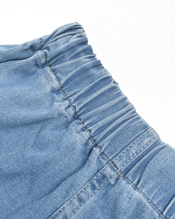 US$ 43.99 - Blue Ripped Denim Bootcut Jeans - www.tangdress.com