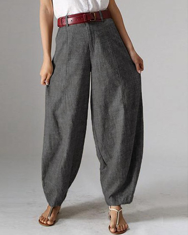 US$ 30.99 - Casual Solid Color Pockets Harem Pants For Women - www ...
