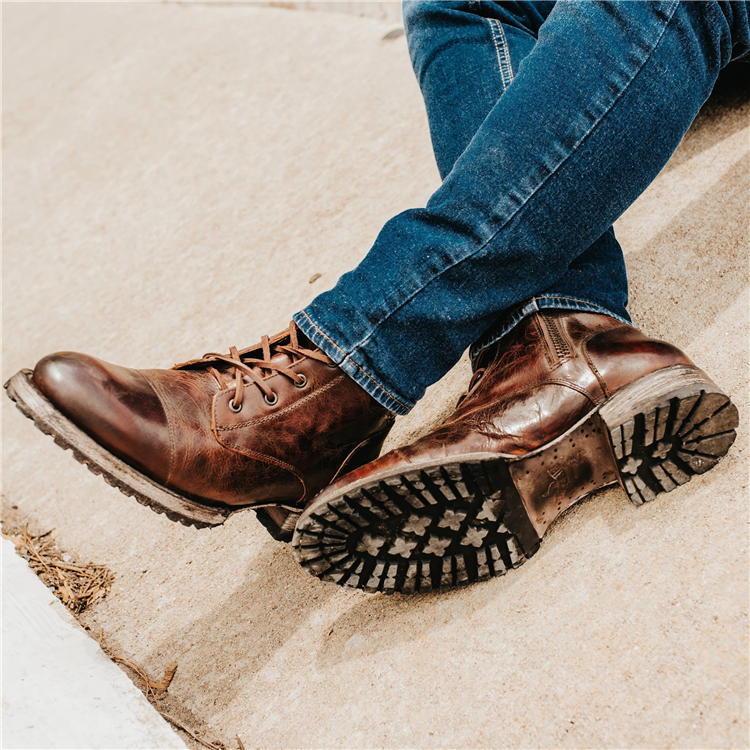 US$ 83.78 - Men's Vintage Genuine Leather Lace Up Boots - www ...