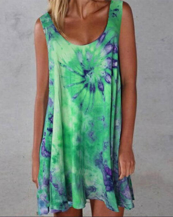 US$ 23.99 - Summer Tie Dye Mini Women Dress - www.tangdress.com