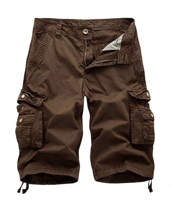 US$ 49.99 - Men's Summer Cargo Solid Soft Multi-Pocket Shorts - www ...