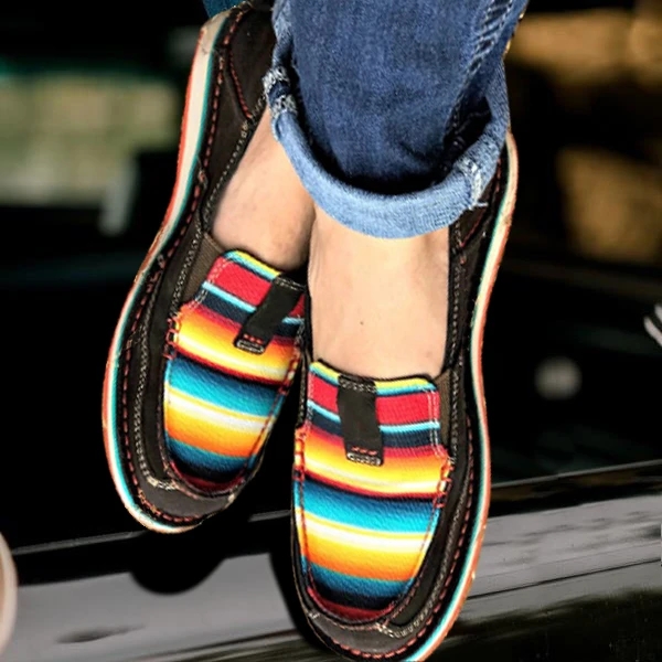 US$ 36.99 - Women's Rainbow Colorblock Loafers - www.insboys.com