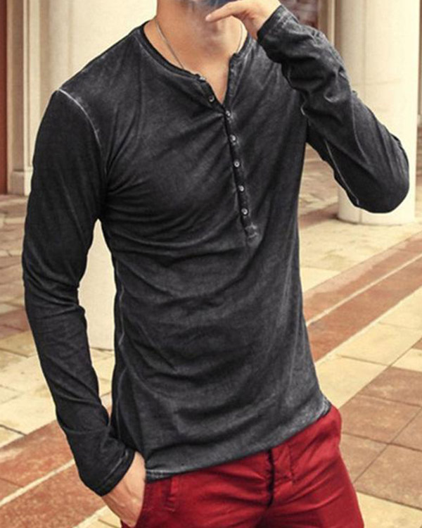 US$ 28.89 - Retro V-neck Casual Long-sleeved T-shirt - www.narachic.com