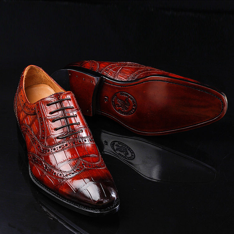 US$ 78.37 - Alligator Brogue Wingtip Dress Shoes - www.fashionvoly.com