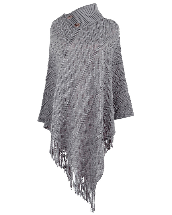 US$ 34.98 - Autumn/Winter Knitted Cloak Sweater Women Loose Warm Tassel ...