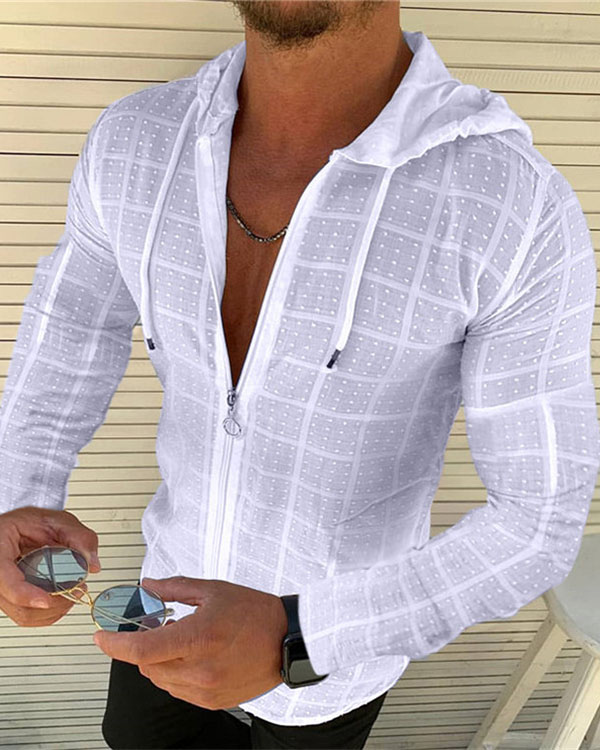 US$ 35.99 - Men's Sliod Color Casual Hooded T Shirt - www.narachic.com