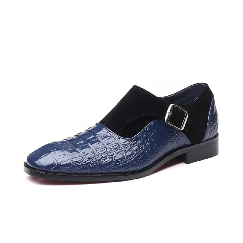 US$ 72.57 - Handmade Crocodile Pattern Luxury Strap Shoes - www ...