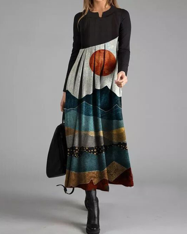 US$ 40.99 - Elegant Color Block V-Neckline Maxi X-line Dress - www ...