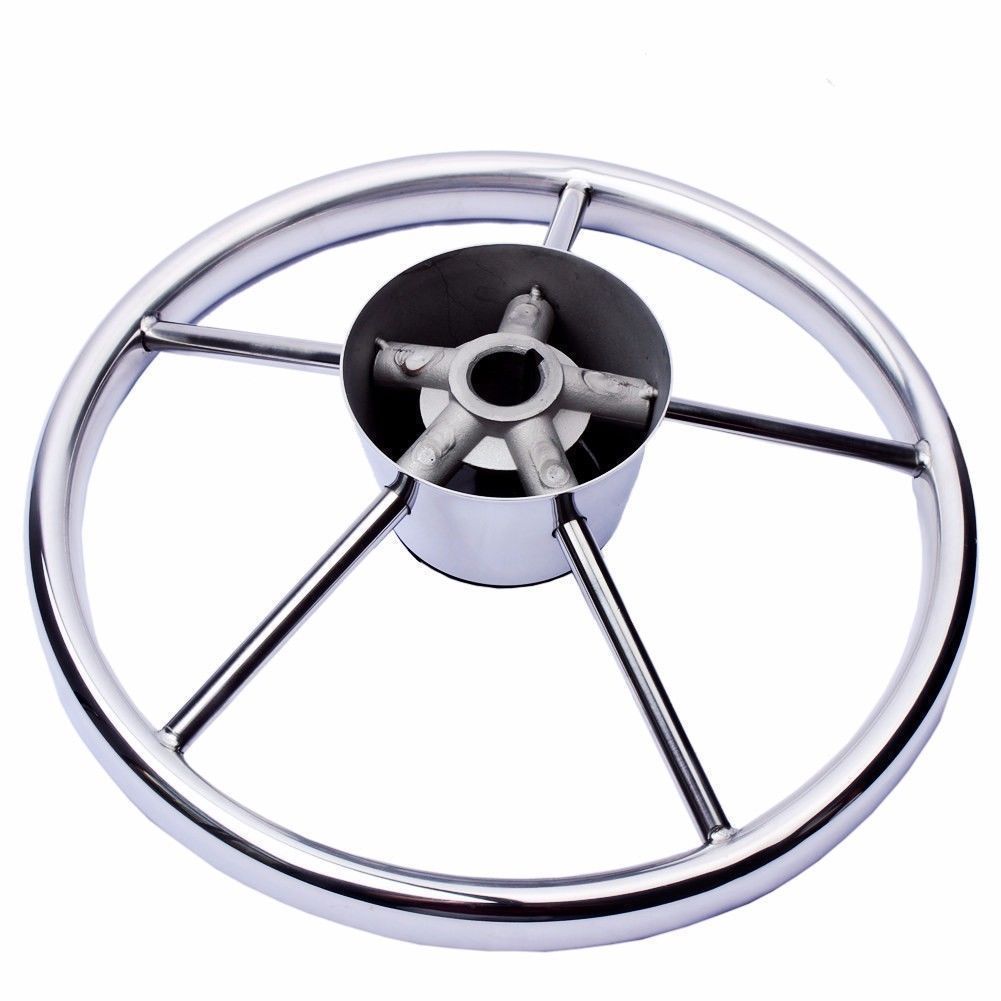 11'' Boat Steering Wheel 25 Degree For Marine Yacht 316 Stainless Steel
