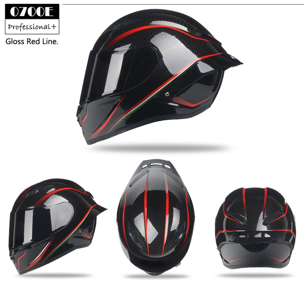 Full Face Motorcycle Helmet Carbon Fiber Motocross Racing