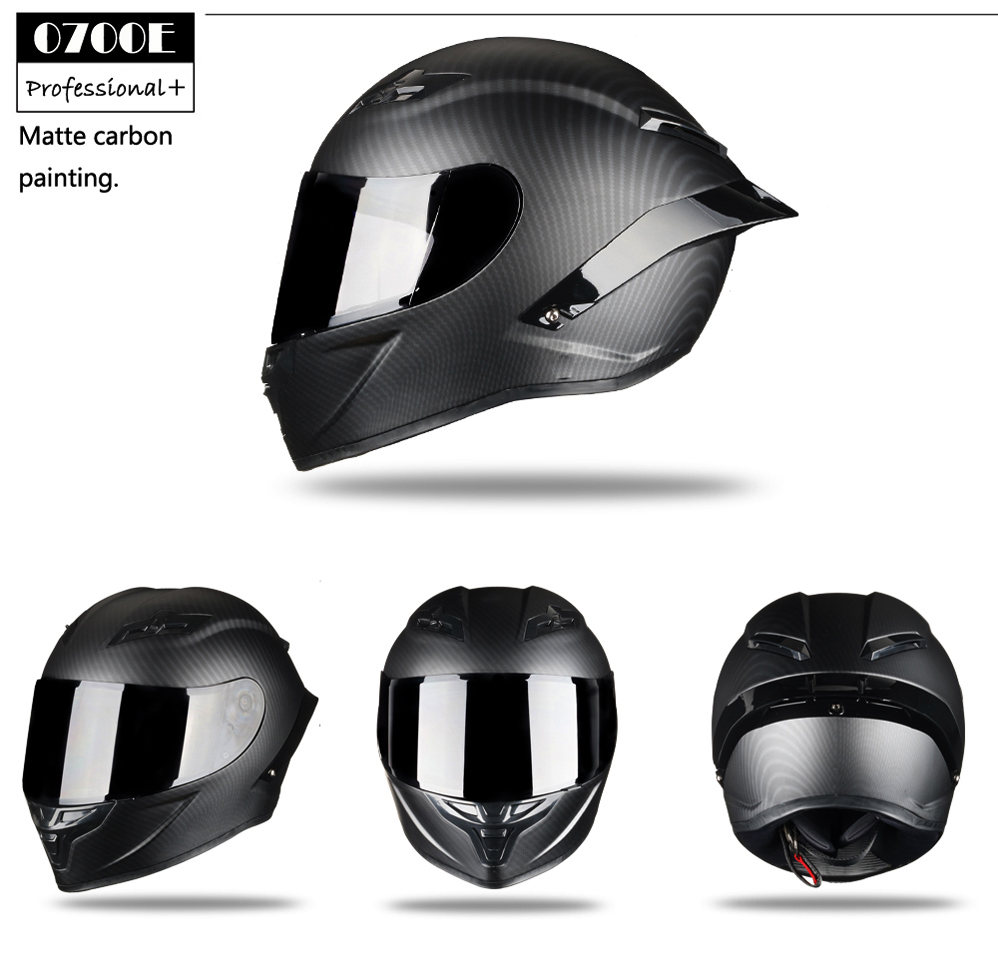 Full Face Motorcycle Helmet Carbon Fiber Motocross Racing