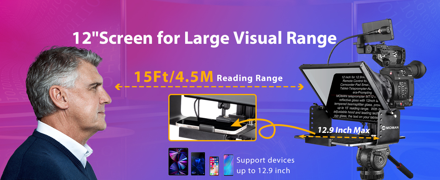 テレプロンプター MOMAN MT12 スマホ iPad Amazon.com : Moman Professional Teleprompter Kit iPad/Tablet