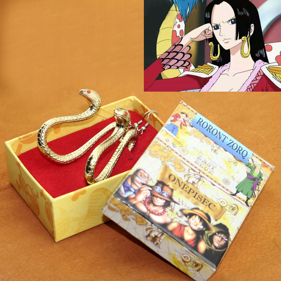 Anime One Piece Boa Hancock Snake Earring Cosplay Golden New With Box Ebay